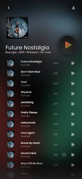 The 'playlist' page
